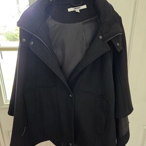 DKNY Women's Elegant Black Cape Jacket